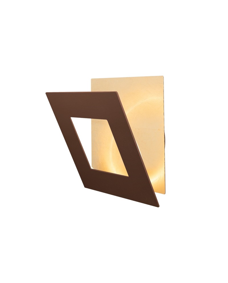 DALIA * APLIQUE CUADRADO 24W - ORO + CORTEN